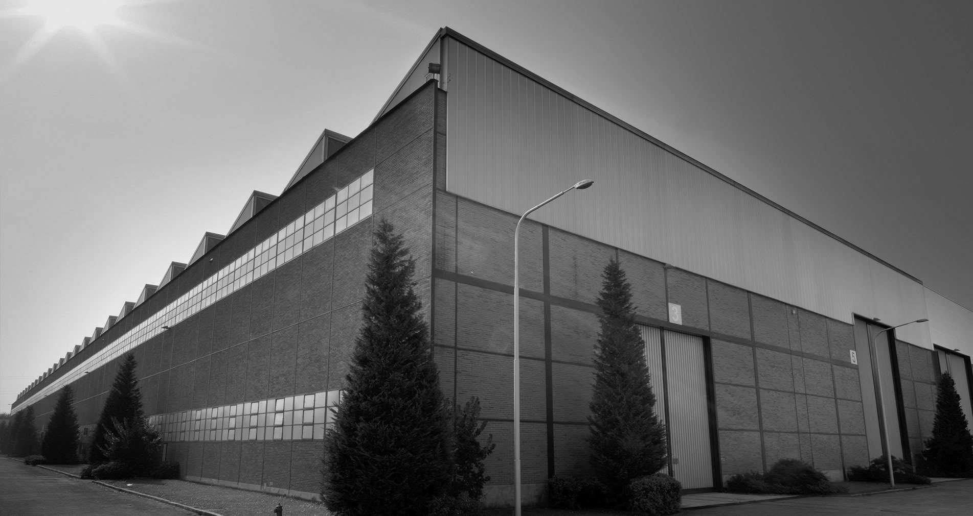 Black and white photo of ITALGRU headquarters