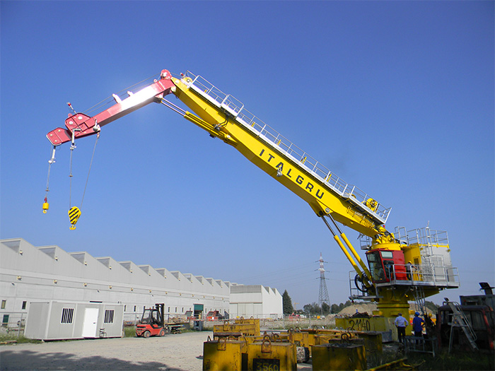 TK yellow and red offshore crane